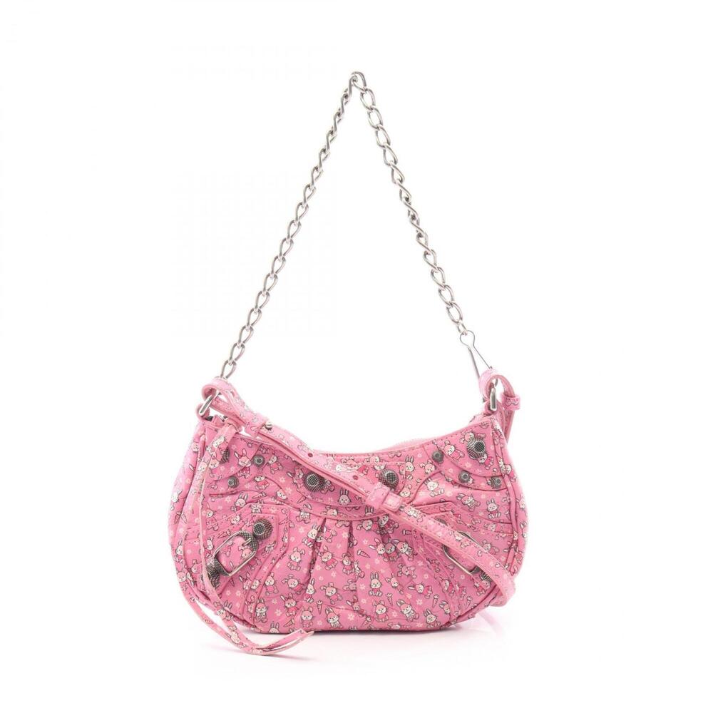 Balenciaga LE CAGOLE MINI BB Rabbit 2-Way Handbag, Leather, Women's, Pink, 69...